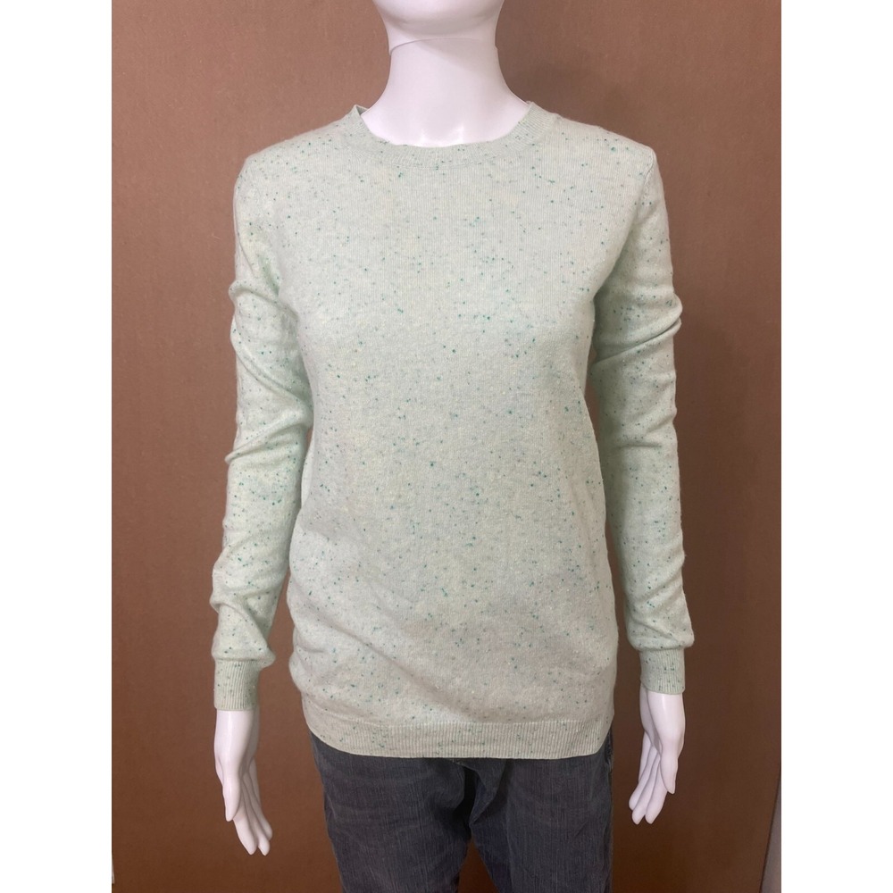 Pure Collection Women's Sweater Pullover Tight-Knit Long Sleeve Cashmere 2 Green